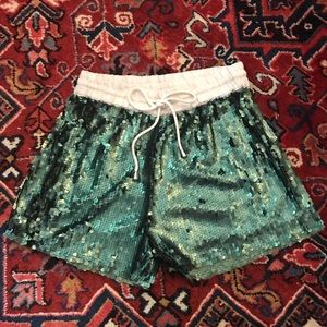 NWT Zara Drawstring Sequin Shorts